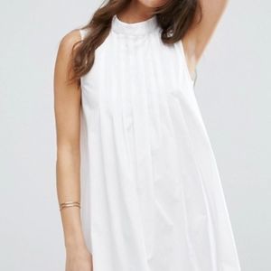 ASOS Sleeveless Pleated Shirt Dress w/ high neck